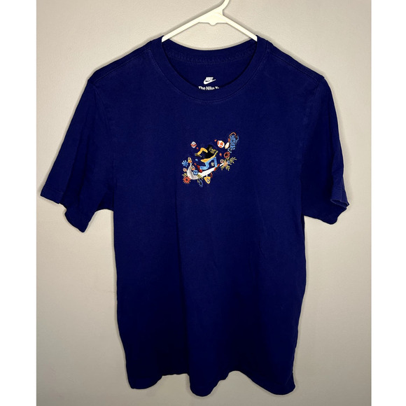 Nike Short Sleeve Twist Logo Mushroom Frog Graphic T-Shirt Blue Mens Size Medium - Picture 3 of 8
